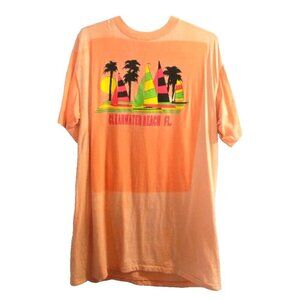 Vintage Clearwater Florida peach orange T Shirt bathing suit cover women's L- XL